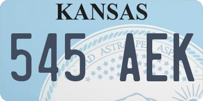 KS license plate 545AEK