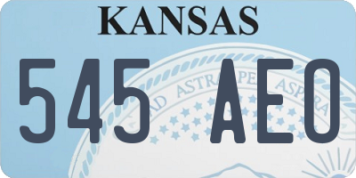KS license plate 545AEO