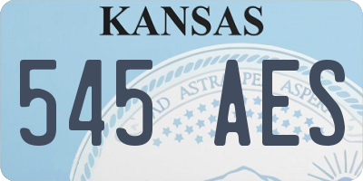 KS license plate 545AES