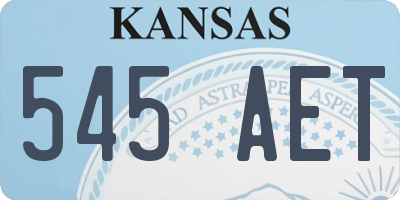 KS license plate 545AET