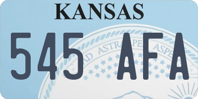 KS license plate 545AFA