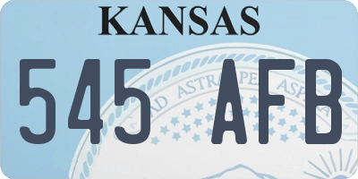 KS license plate 545AFB