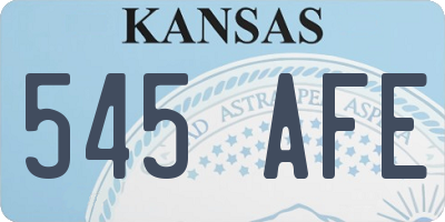 KS license plate 545AFE