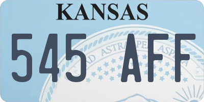 KS license plate 545AFF