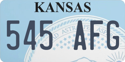 KS license plate 545AFG