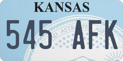 KS license plate 545AFK