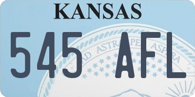 KS license plate 545AFL