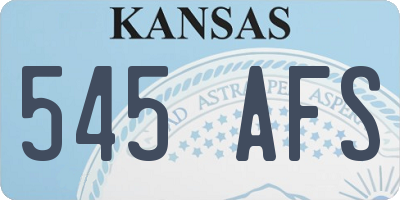 KS license plate 545AFS