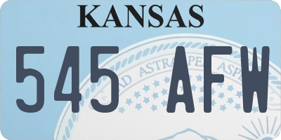 KS license plate 545AFW
