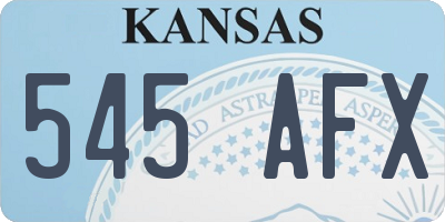 KS license plate 545AFX