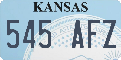 KS license plate 545AFZ