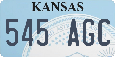 KS license plate 545AGC