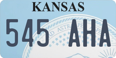 KS license plate 545AHA