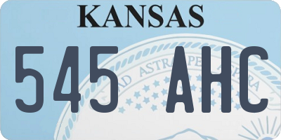 KS license plate 545AHC
