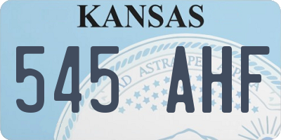 KS license plate 545AHF