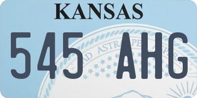 KS license plate 545AHG