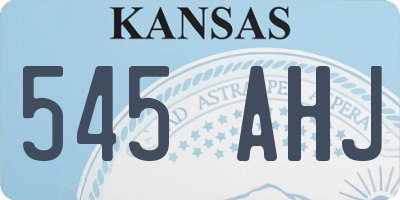 KS license plate 545AHJ