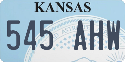 KS license plate 545AHW