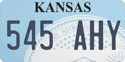 KS license plate 545AHY