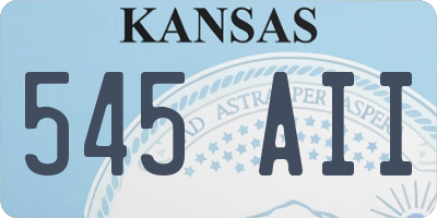 KS license plate 545AII