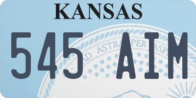 KS license plate 545AIM