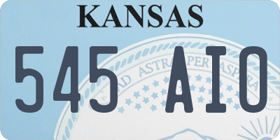KS license plate 545AIO