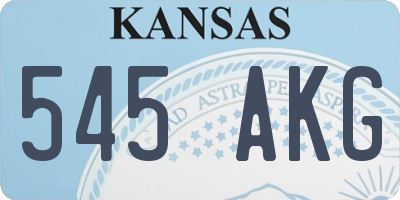 KS license plate 545AKG