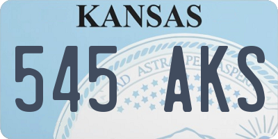 KS license plate 545AKS