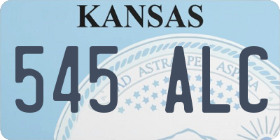 KS license plate 545ALC