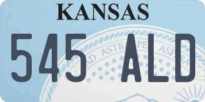 KS license plate 545ALD