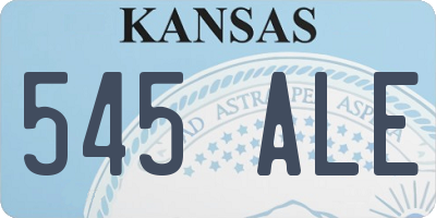 KS license plate 545ALE