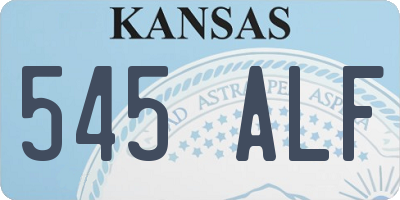 KS license plate 545ALF