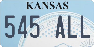 KS license plate 545ALL
