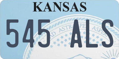 KS license plate 545ALS