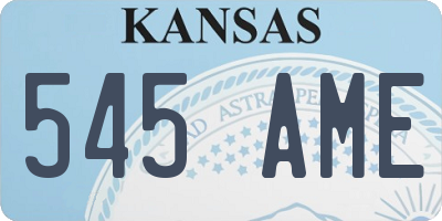 KS license plate 545AME