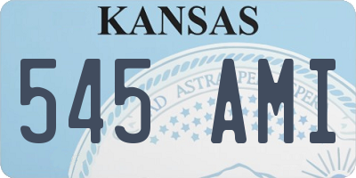 KS license plate 545AMI