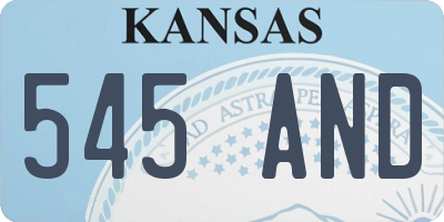 KS license plate 545AND