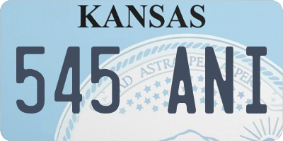 KS license plate 545ANI