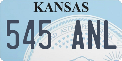 KS license plate 545ANL