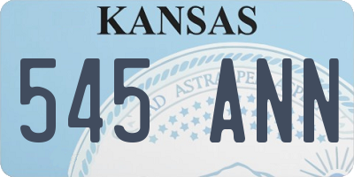 KS license plate 545ANN