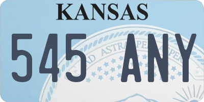 KS license plate 545ANY