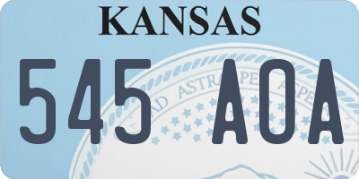 KS license plate 545AOA