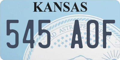 KS license plate 545AOF