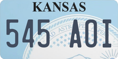 KS license plate 545AOI