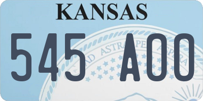 KS license plate 545AOO