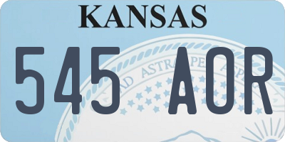KS license plate 545AOR