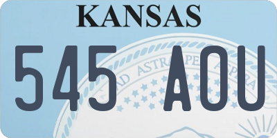 KS license plate 545AOU