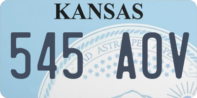 KS license plate 545AOV