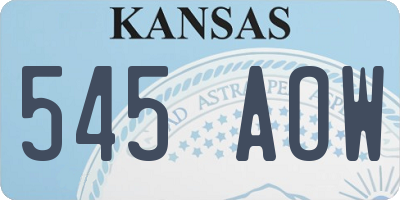 KS license plate 545AOW