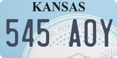 KS license plate 545AOY